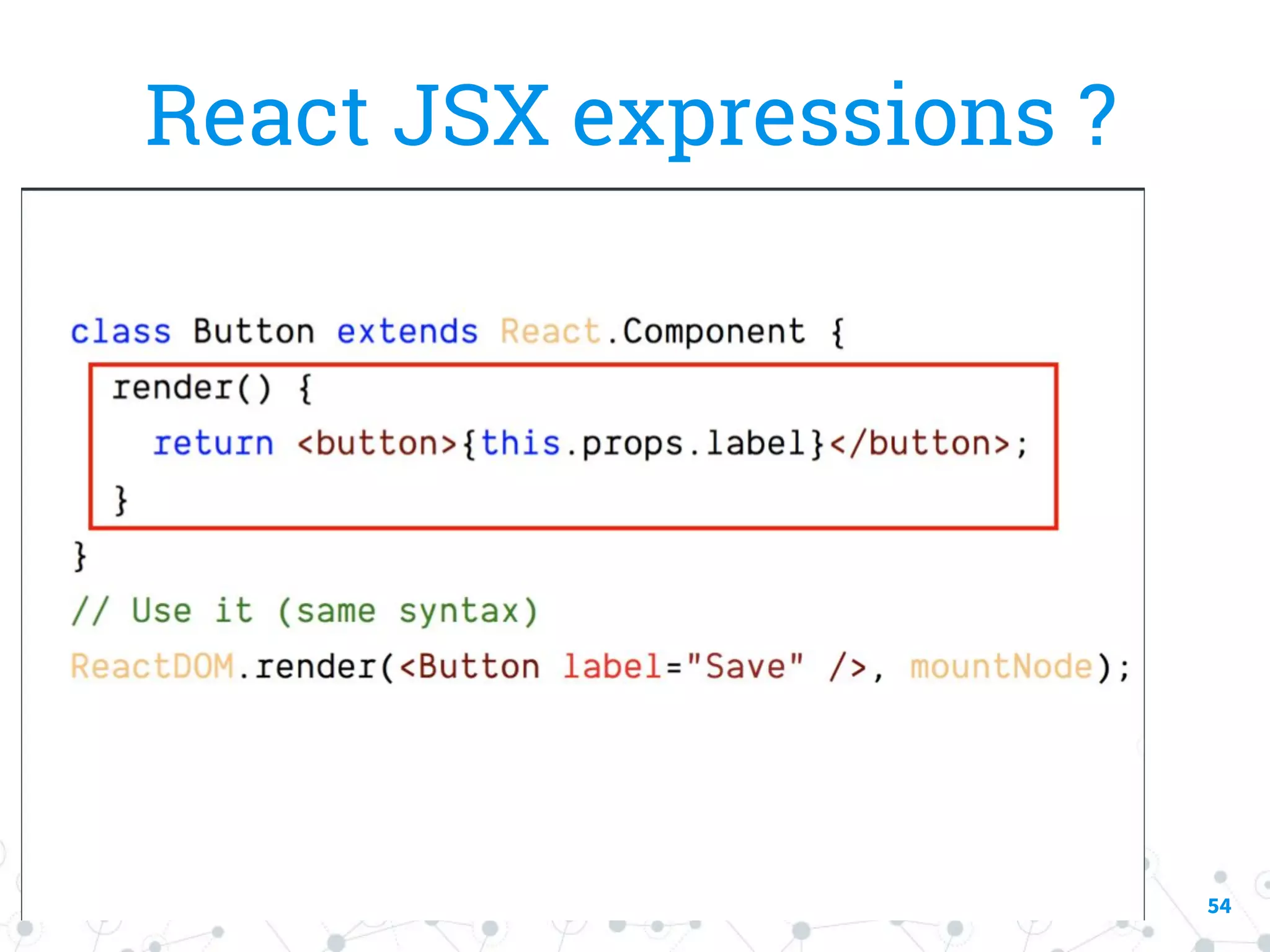 54 React JSX expressions ? 