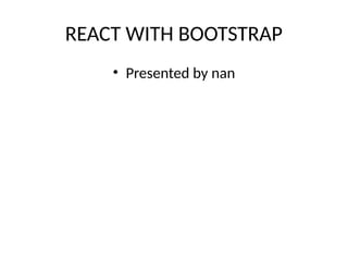 react js basic ppt for beginners in a simple way | PPTX