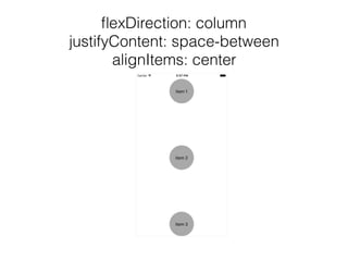 ﬂexDirection: column
justifyContent: space-between
alignItems: center
 