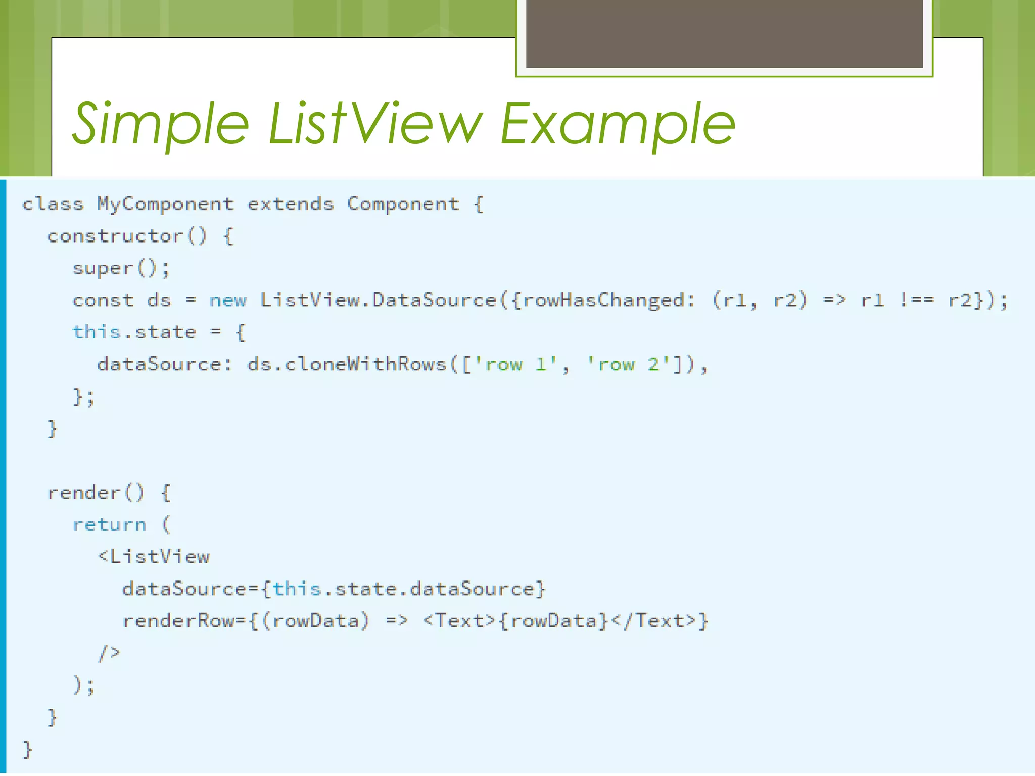 Simple ListView Example
 