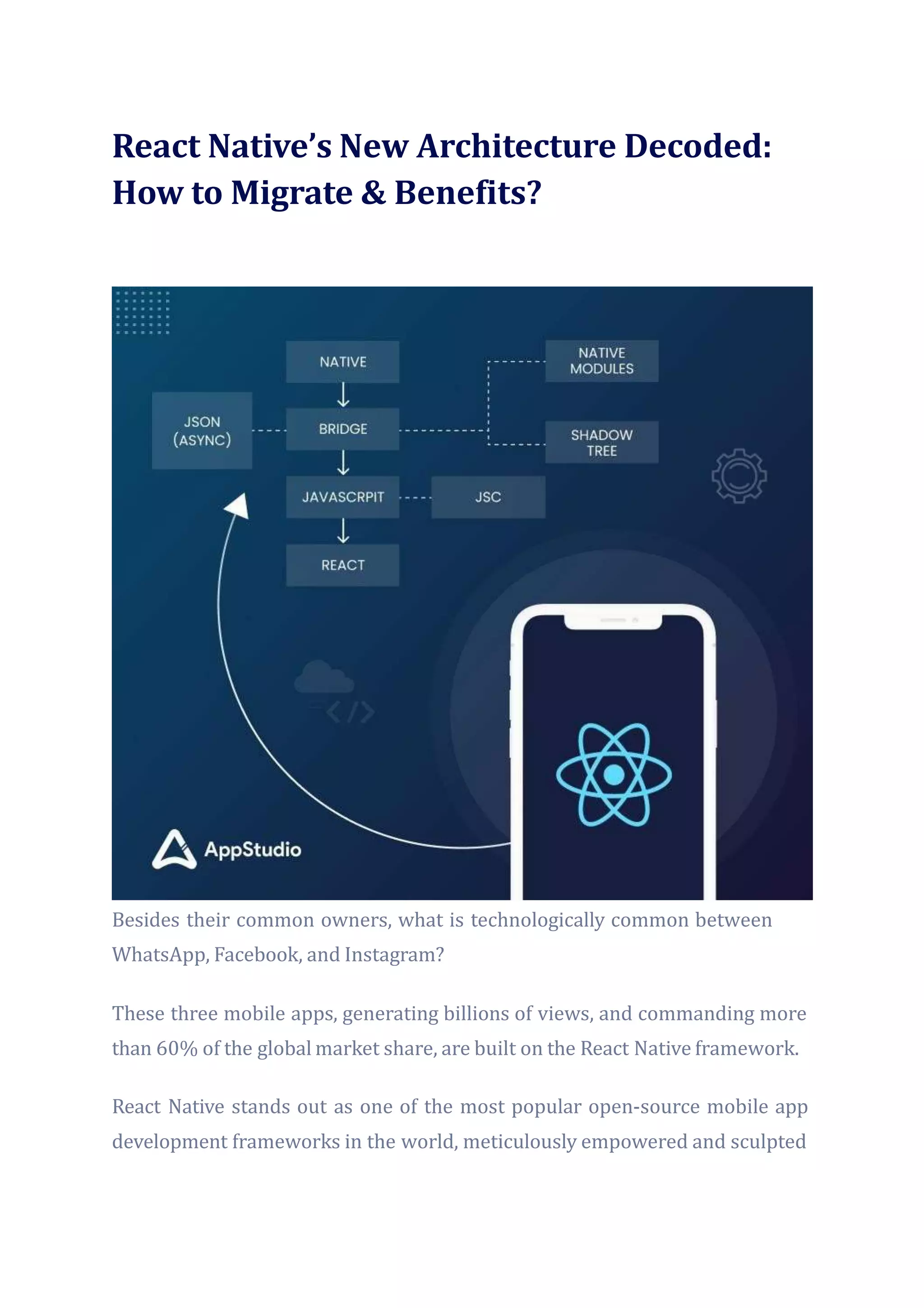 React Native’s New Architecture Decoded: How to Migrate & Benefits? | PDF