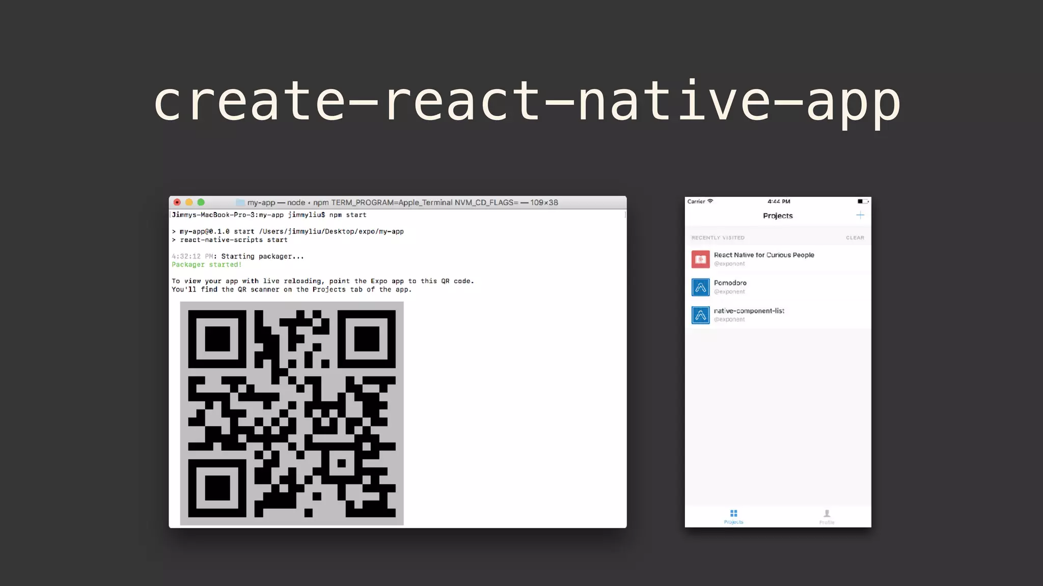 create-react-native-app
 