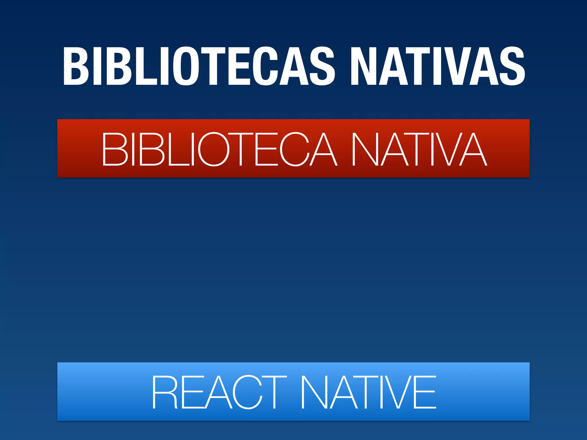 BIBLIOTECAS NATIVAS BIBLIOTECA NATIVA REACT NATIVE 