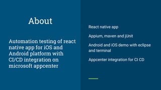 React native automation testing | PPTX