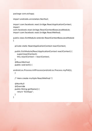 React native bridge for iOS and android | PDF