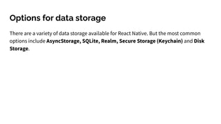 React Native Course - Data Storage . pdf | PPT
