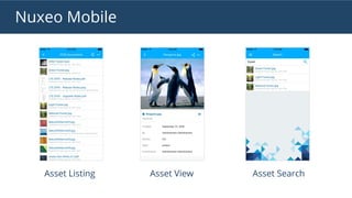 Nuxeo Mobile
Asset Listing Asset View Asset Search
 