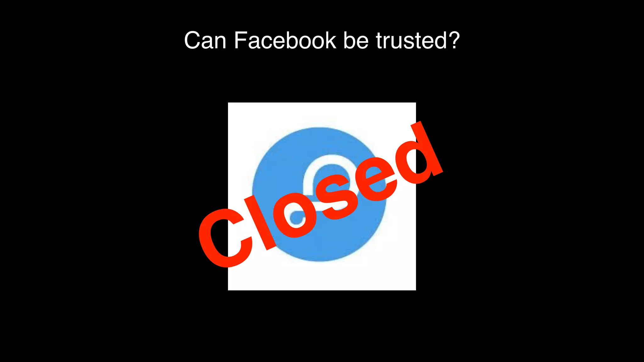 Can Facebook be trusted?
Closed
 