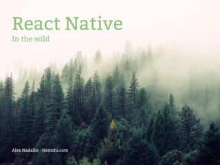 React Native
In the wild
Alex Nadalin - Namshi.com
 