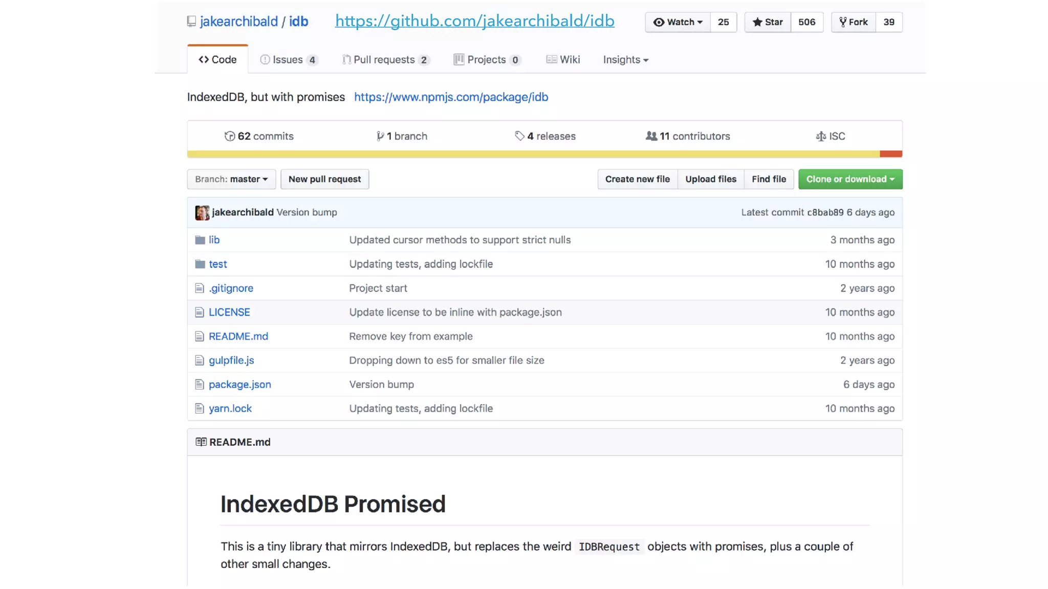 https://github.com/jakearchibald/idb 