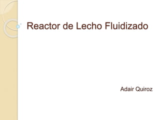 Reactor de Lecho Fluidizado
Adair Quiroz
 