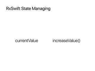 RxSwift State Managing
currentValue increaseValue()
 