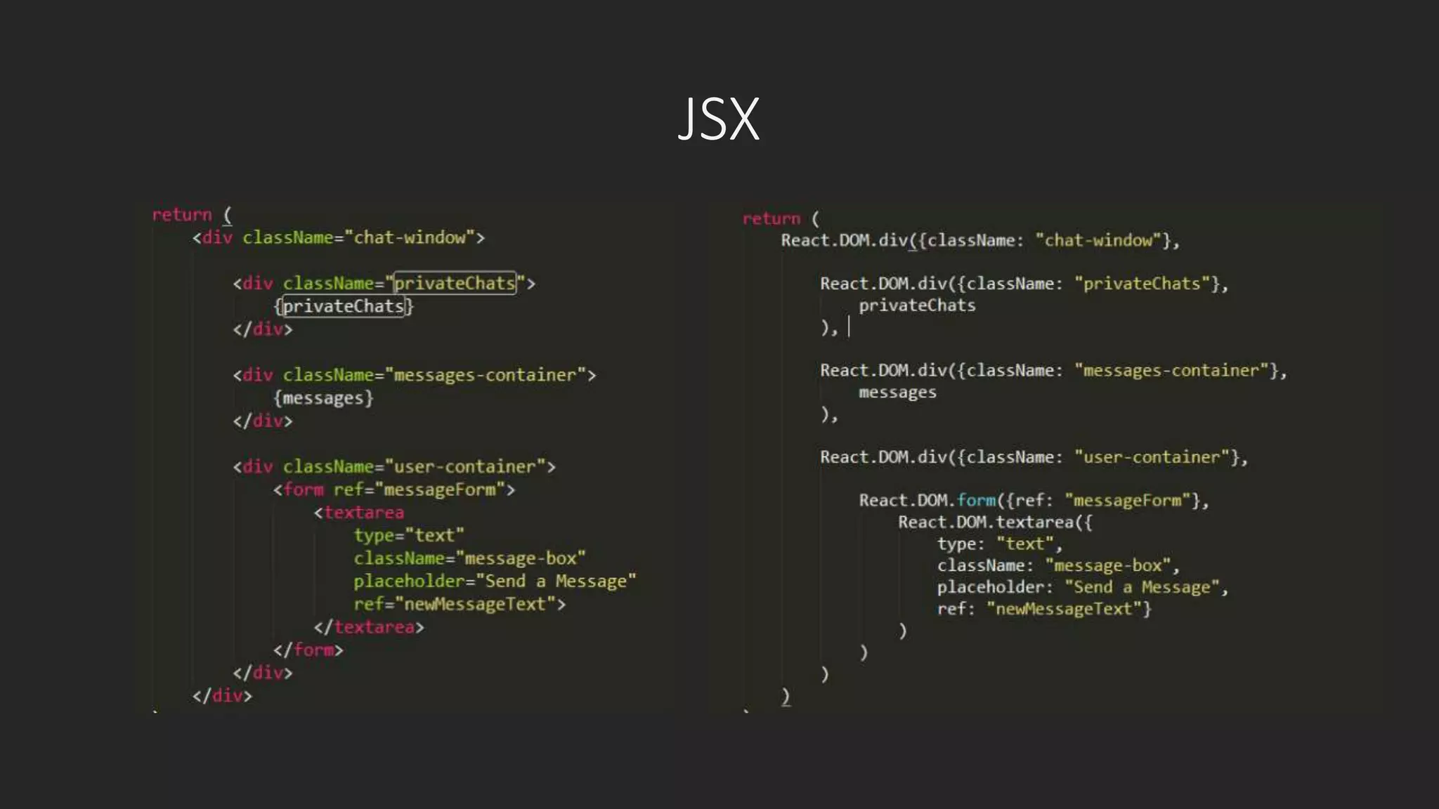 JSX 
 
