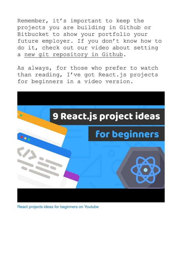 React projects for beginners | PDF | Web Development | Internet