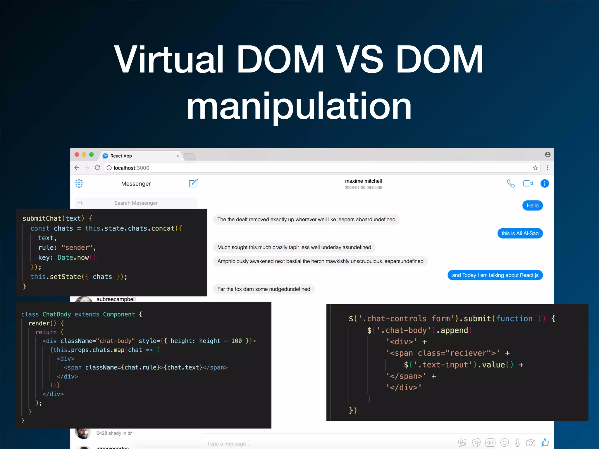 Virtual DOM VS DOM manipulation 