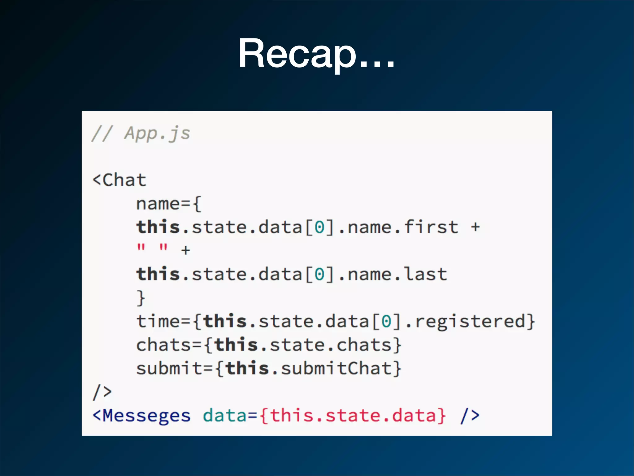 Recap… 