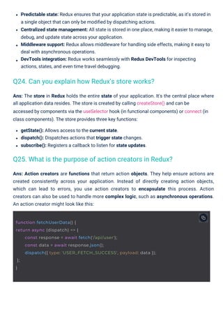 React Redux Interview Questions PDF By ScholarHat | PDF