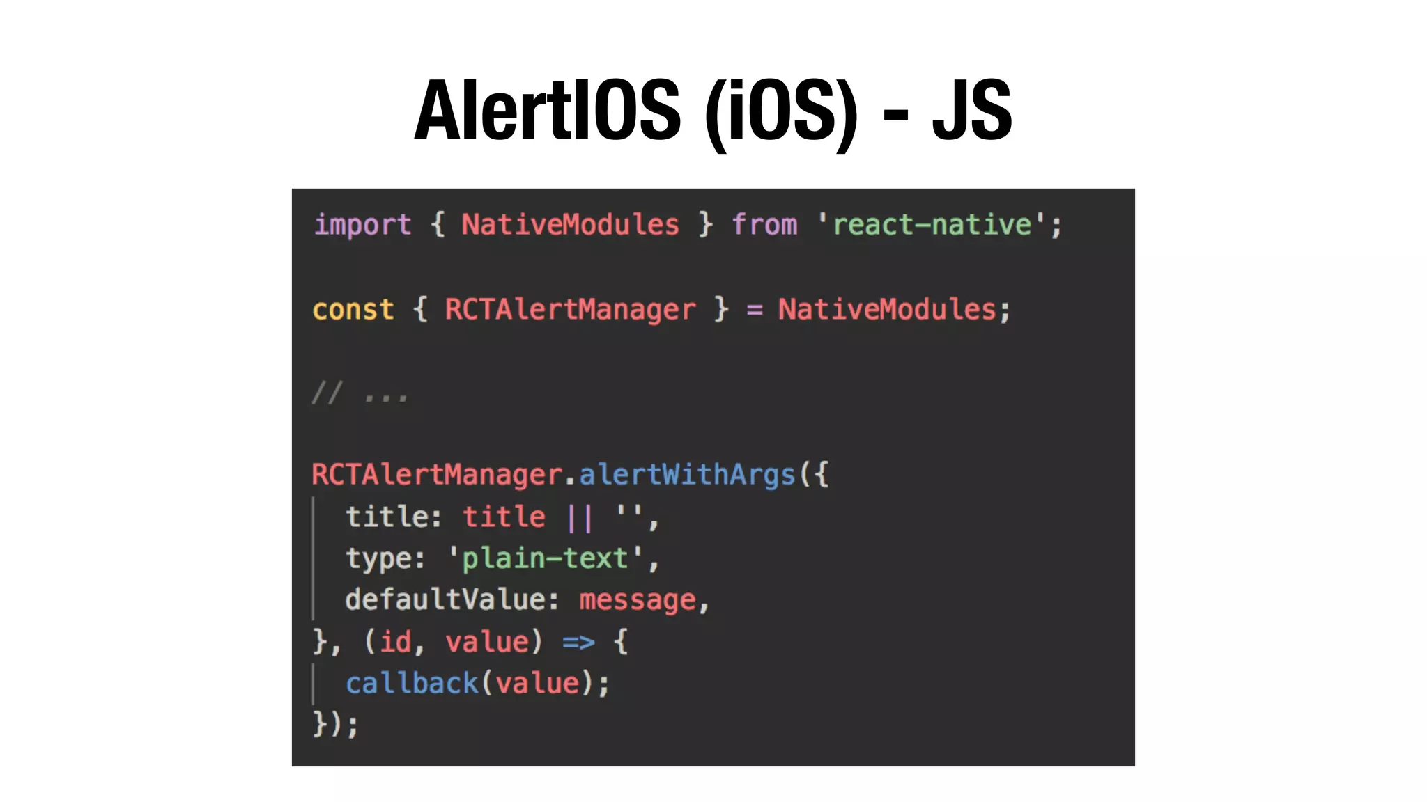AlertIOS (iOS) - JS
 