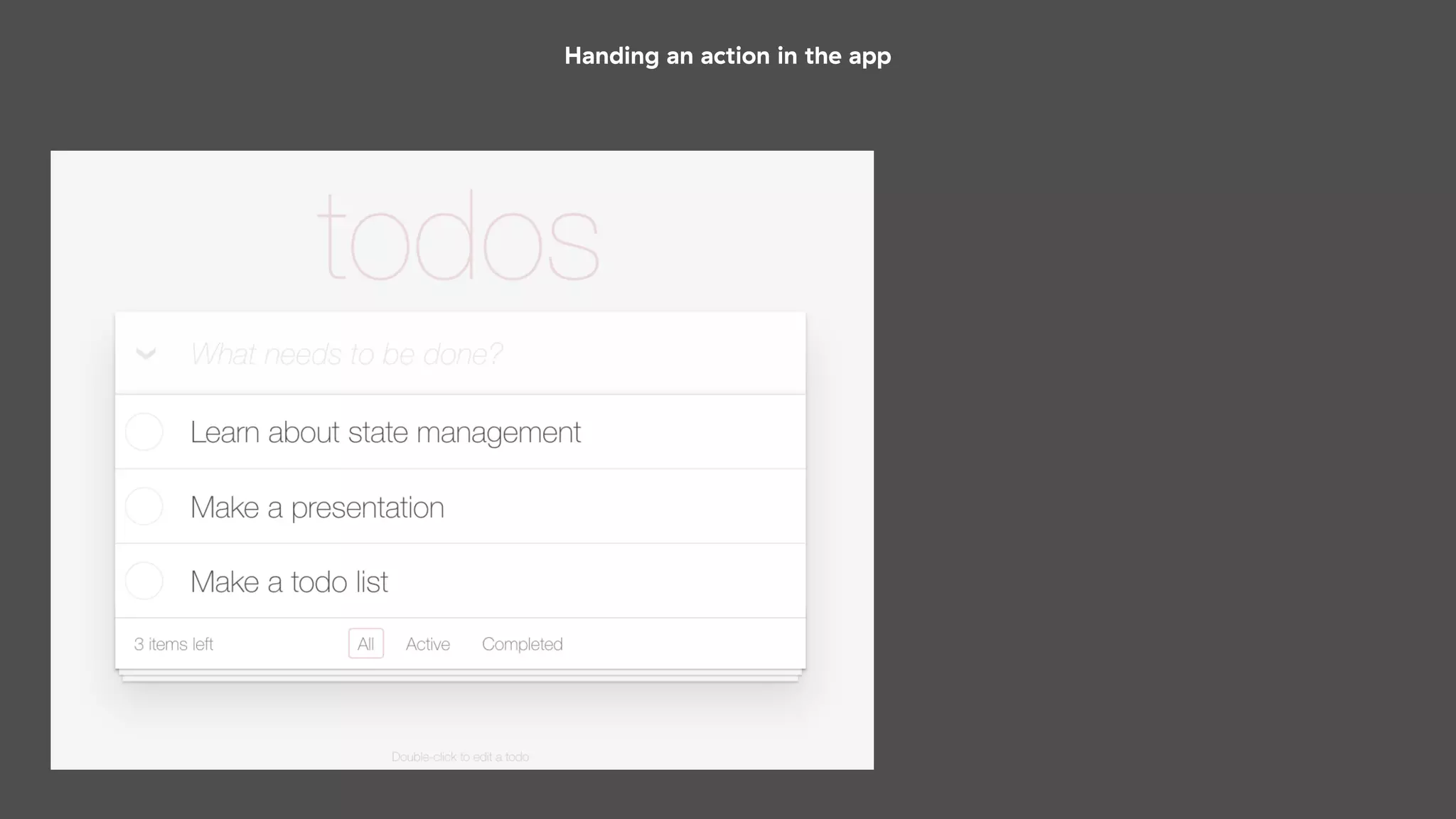 Handing an action in the app
 