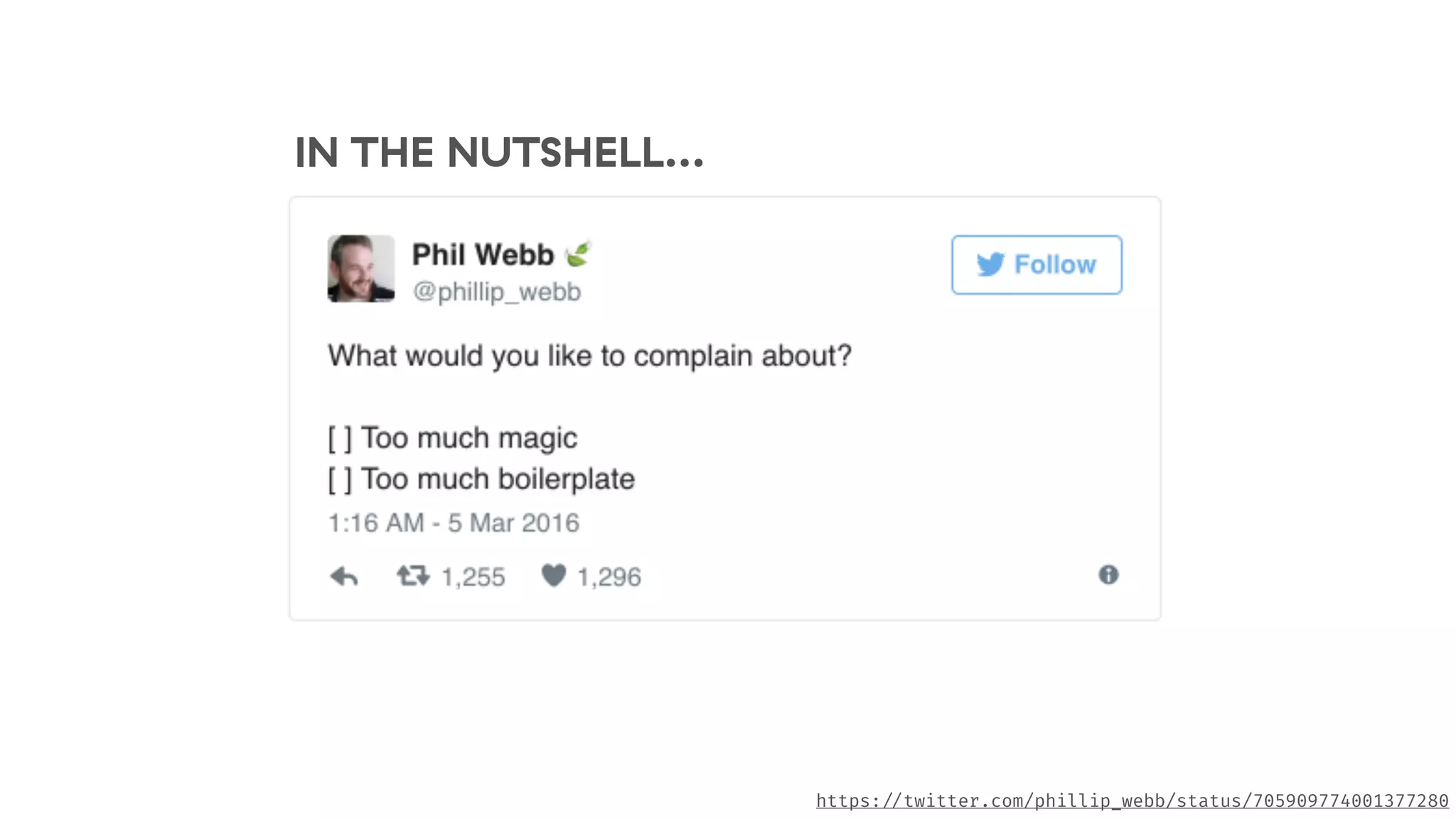 IN THE NUTSHELL...
https:!//twitter.com/phillip_webb/status/705909774001377280
 