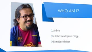 WHO AM I?
Jair Trejo
Full-stack developer at Chegg
@jairtrejo on Twitter
2
 