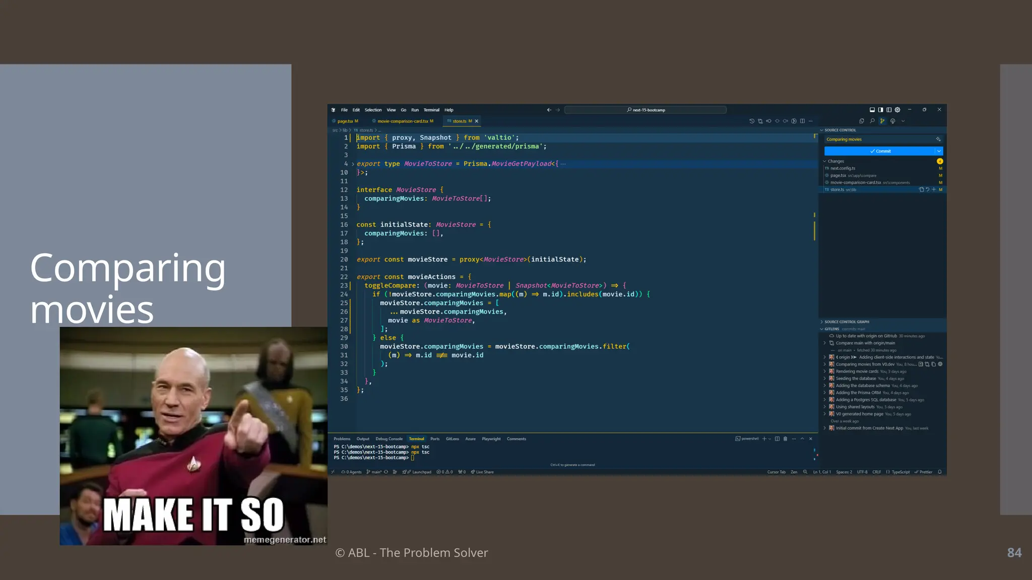 © ABL - The Problem Solver 84
Comparing
movies
 