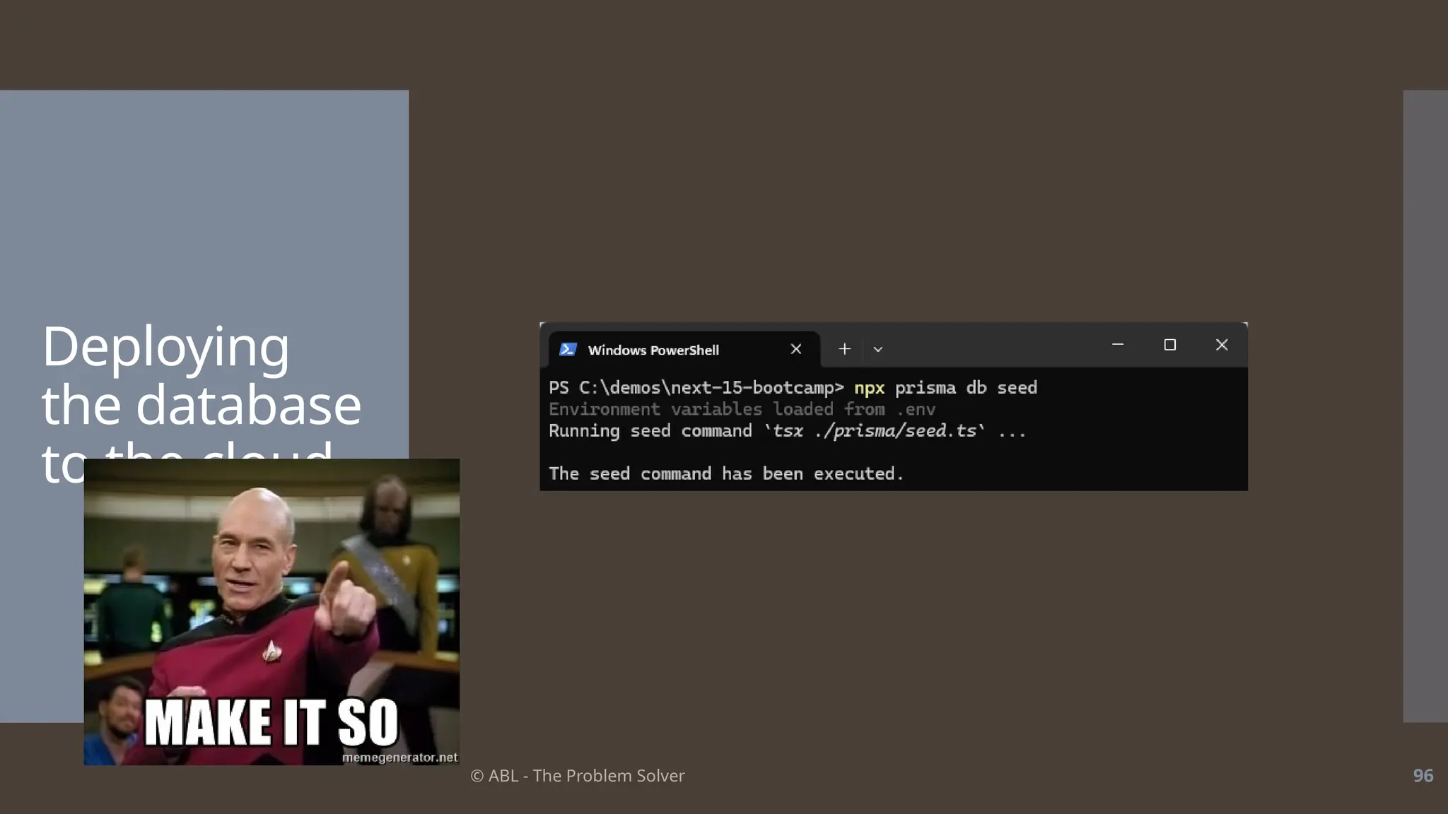 © ABL - The Problem Solver 96
Deploying
the database
to the cloud
 