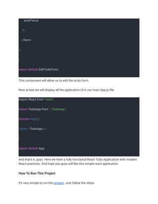 Simple React Todo List | PDF | Web Development | Internet