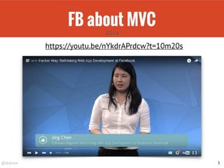 @drpicox
FB about MVC
3
https://youtu.be/nYkdrAPrdcw?t=10m20s
2014
 