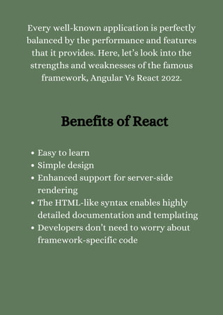 React vs angular which front end framework should you choose and why | PDF