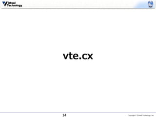 Copyright © Virtual Technology, Inc
vte.cx
14
 