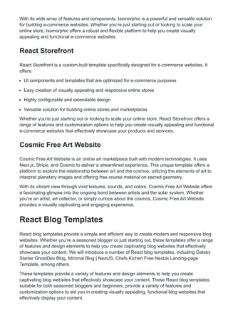 Top 20+ React Website Templates: Free and Premium Themes - Blogs | PDF