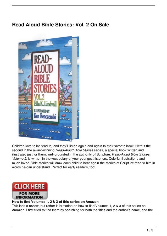 Read Aloud Bible Stories Vol 2 On Sale