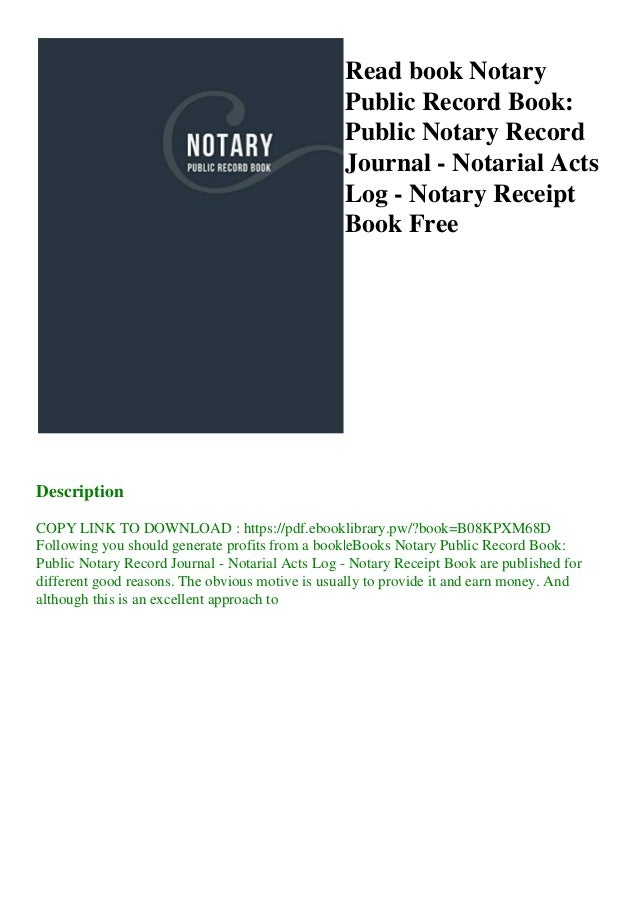 ReadbookNotaryPublicRecordBookPublicNotaryRecordJournal