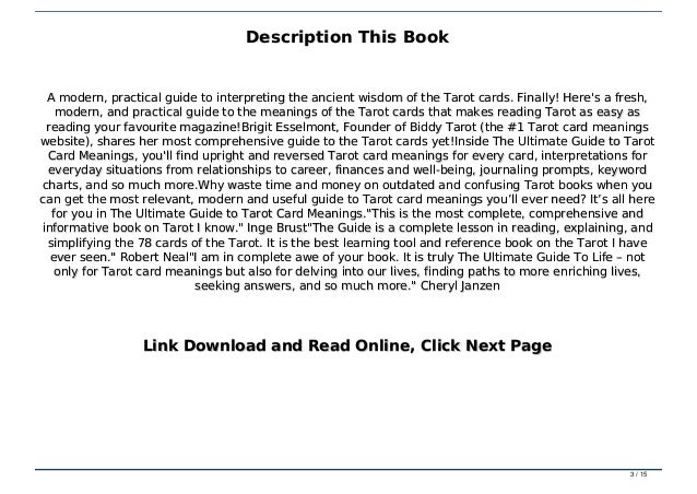 Read Book Pdf The Ultimate Guide To Tarot Card Meanings Pre Order