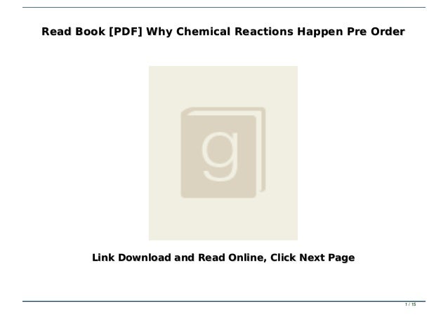 Read Book Pdf Why Chemical Reactions Happen Pre Order