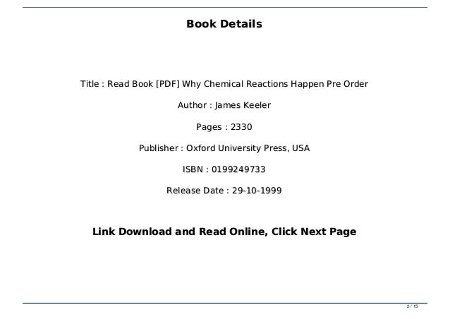 Read Book Pdf Why Chemical Reactions Happen Pre Order