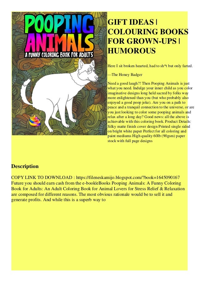 Download Read Book Pooping Animals A Funny Coloring Book For Adults An Adult C