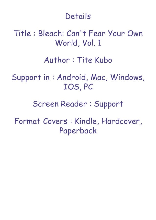 Read Books Bleach Can T Fear Your Own World Vol 1 Full Page Read Books Bleach Can T Fear Your Own World Vol 1 Full Page