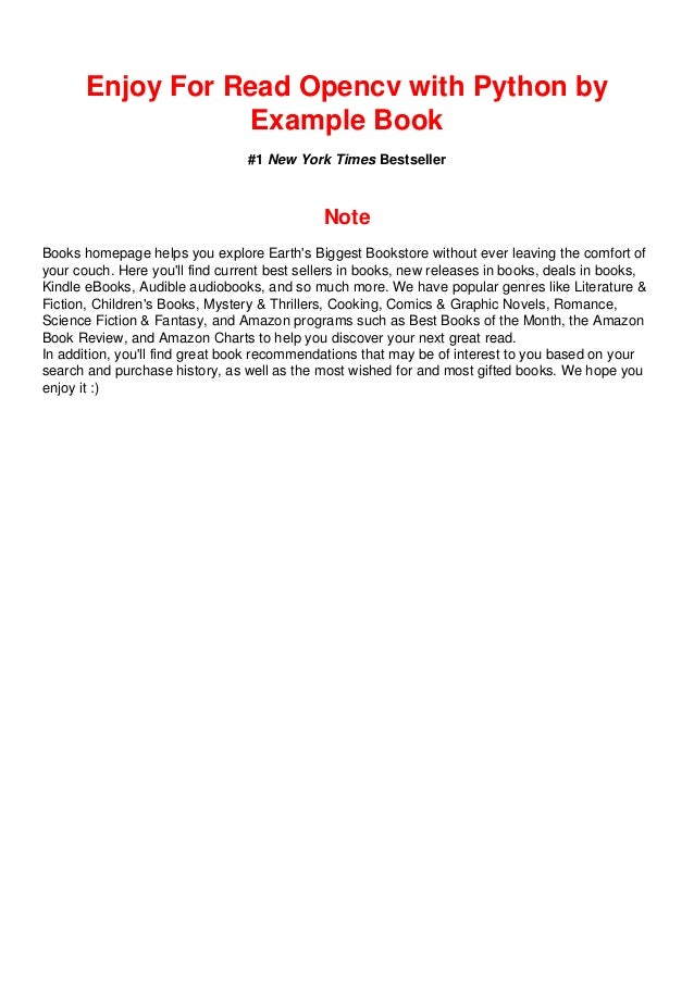 Read Books PDF Opencv With Python By Example Read books pdf opencv with python by example