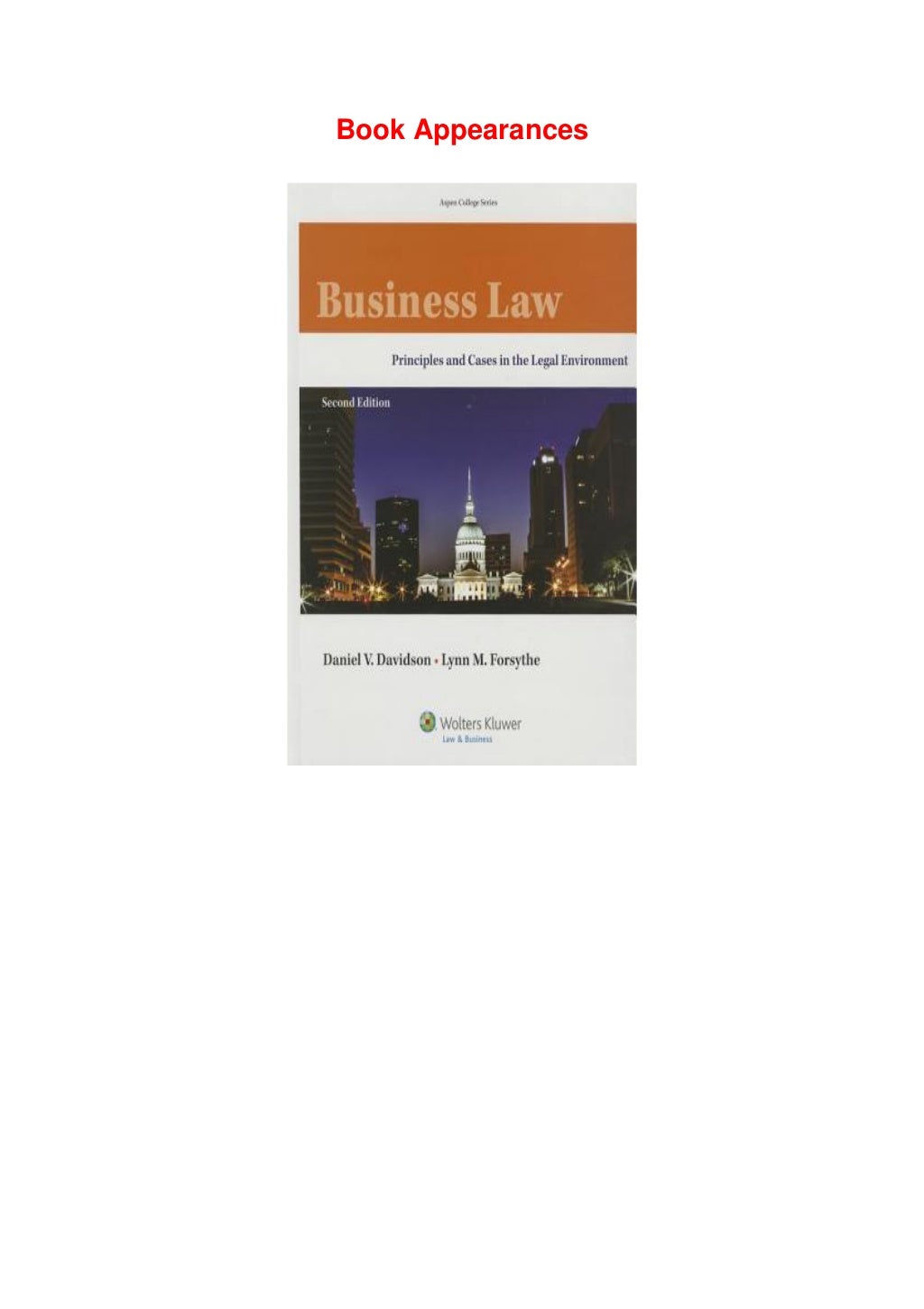 Read_EPUB Business Law Principles and Cases in the Legal Environment…