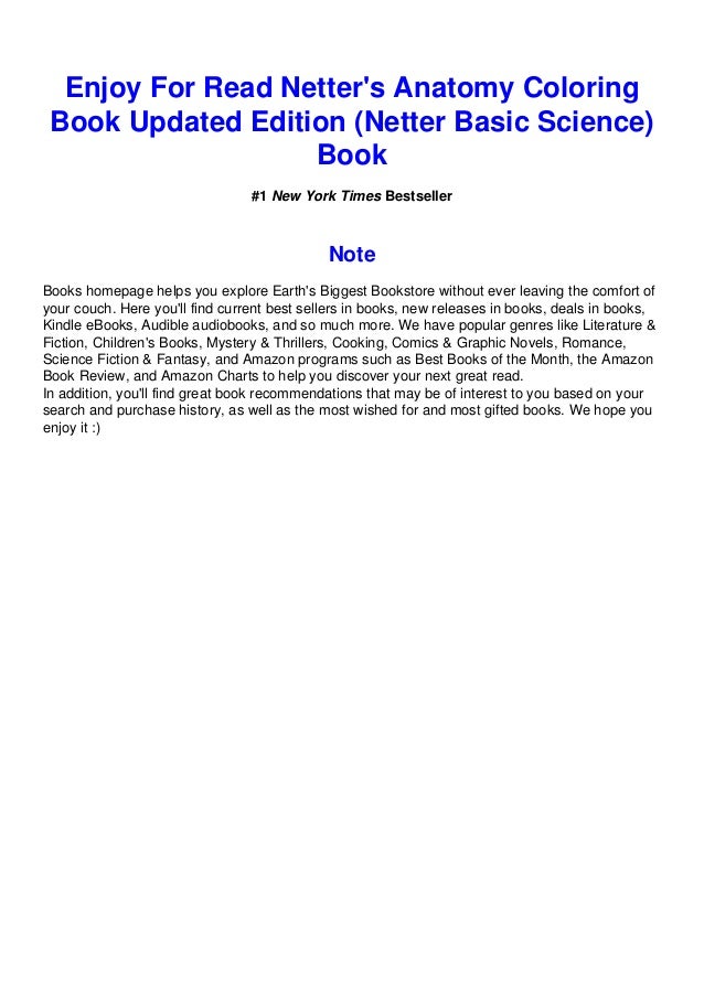 Download Read In Pdf Netter S Anatomy Coloring Book Updated Edition Netter