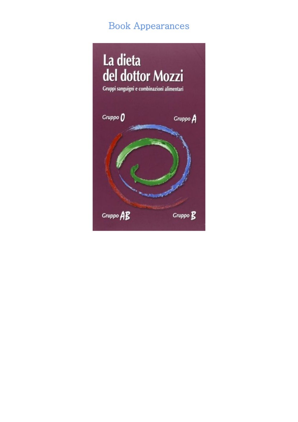 La Dieta Del Dott Mozzi Gruppo A