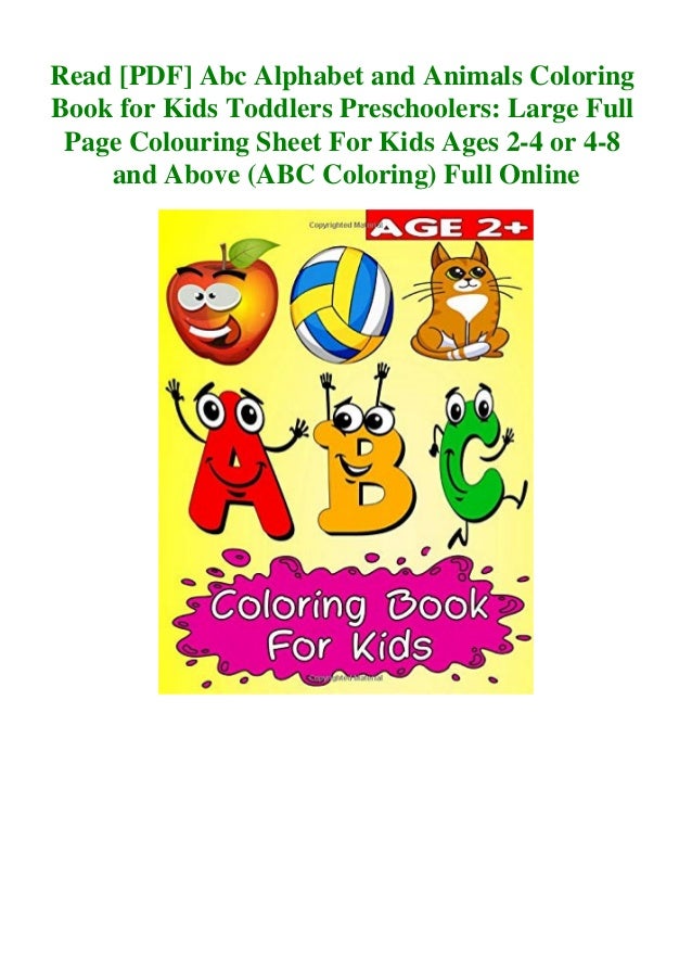 Download Read Pdf Abc Alphabet And Animals Coloring Book For Kids Toddlers P