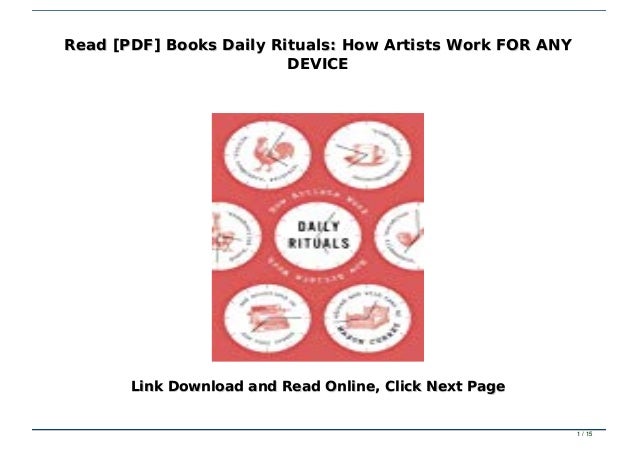 Read [PDF] Books Daily Rituals How Artists Work FOR ANY