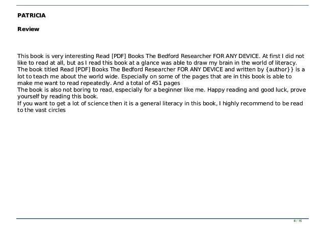 Read Pdf Books The Bedford Researcher For Any Device