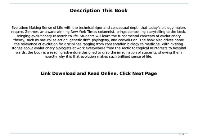 evolution making sense of life zimmer pdf download