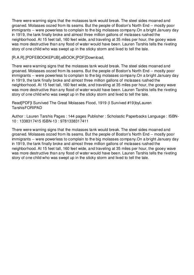 Read[PDF]I Survived The Great Molasses Flood, 1919 (I Survived 19)by…