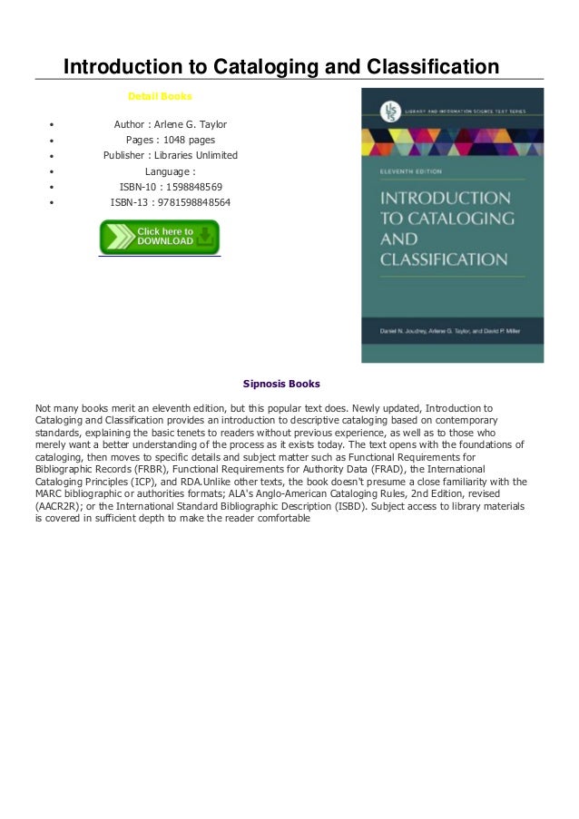 ((Read_[PDF]))Introduction to Cataloging and ClassificationREAD