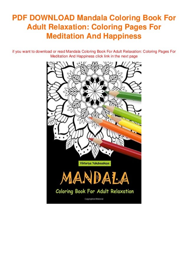 Download Read Pdf Mandala Coloring Book For Adult Relaxation Coloring Pa